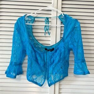 Urban Outfitters Lace Crop Top in Blue Sea | VERY RARE and NWT